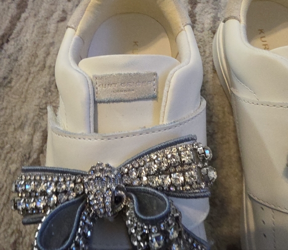 Kurt Geiger White Sneakers with Glittering Bow - Picture 11 of 11